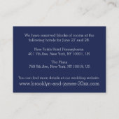 Eenvoudige Kaarten voor marineblauw-witbruiloft (Achterkant)