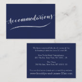 Eenvoudige Kaarten voor marineblauw-witbruiloft (Voorkant / Achterkant)