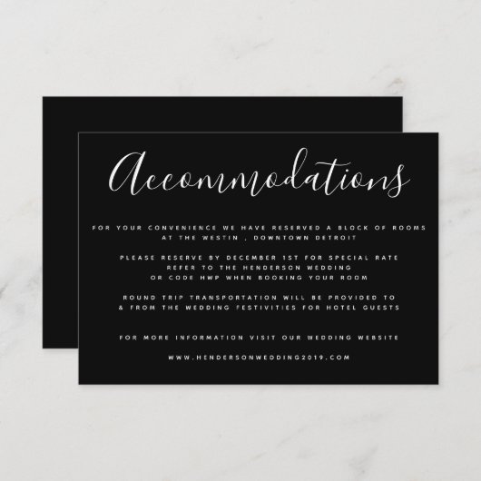 Eenvoudige Kaarten voor zwarte en witte moderne ac (Voorkant / Achterkant)