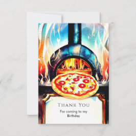 Eenvoudige Kaas Feest Pizza Verjaardag Bedankkaart