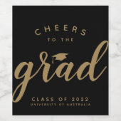 Eenvoudige kaas op het Afstudeerder Black Gold Wijn Etiket (Enkel label)