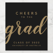 Eenvoudige kaas op het Afstudeerder Black Gold Win Wijn Etiket (Enkel label)