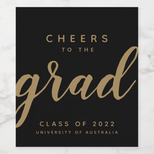 Eenvoudige kaas op het Afstudeerder Black Gold Win Wijn Etiket (Enkel label)