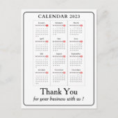 Eenvoudige kalender 2023 Aangepaste zakelijke beda Briefkaart (Voorkant)