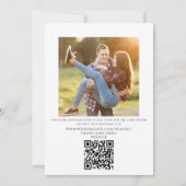 Eenvoudige kalender kalligrafie twee foto QR-code  Kaart (Achterkant)