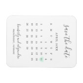 Eenvoudige kalender Pastelgroene hart datum reserv Magneet (Horizontaal)