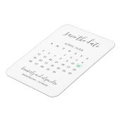 Eenvoudige kalender Pastelgroene hart datum reserv Magneet (Linkerzijde)