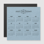Eenvoudige kalender voor 2021 op blauw papier | Ma (Voorkant / Achterkant)