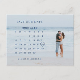 Eenvoudige kalenderfoto Weddenschap Save the Date Aankondigingskaart