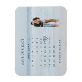 Eenvoudige kalenderfoto Weddenschap Save the Date Magneet (Verticaal)