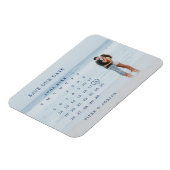 Eenvoudige kalenderfoto Weddenschap Save the Date Magneet (Linkerzijde)