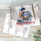 Eenvoudige kalligrafie 2 met kerstminimalistiek feestdagenkaart