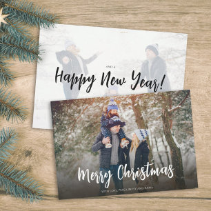 Eenvoudige kalligrafie 2 met kerstminimalistiek feestdagenkaart