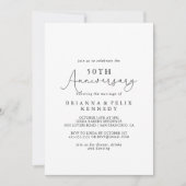 Eenvoudige kalligrafie 50ste huwelijksverjaardag kaart (Voorkant)