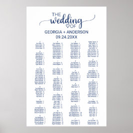 Eenvoudige kalligrafie-alfabetische zeegrafiek poster