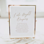 Eenvoudige kalligrafie Baby shower late nachtklepp Poster