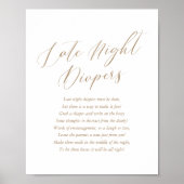 Eenvoudige kalligrafie Baby shower late nachtklepp Poster (Voorkant)