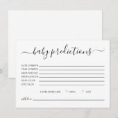 Eenvoudige kalligrafie Baby Voorspellingen Kaart (Voorkant / Achterkant)