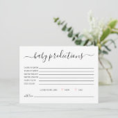 Eenvoudige kalligrafie Baby Voorspellingen Kaart (Staand voorkant)
