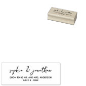 Eenvoudige kalligrafie belettering Save the Date Rubberstempel (Gestempeld)