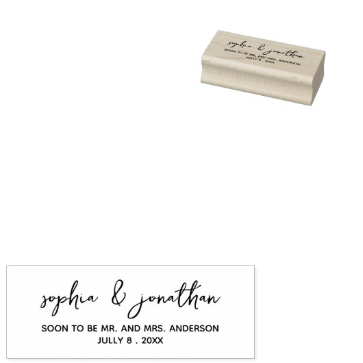 Eenvoudige kalligrafie belettering Save the Date Rubberstempel (Gestempeld)