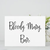 Eenvoudige kalligrafie | Bloody Mary bar huwelijks Kaart (Staand voorkant)