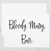 Eenvoudige kalligrafie | Bloody Mary bar huwelijks Kaart (Voorkant / Achterkant)