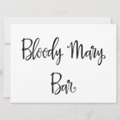 Eenvoudige kalligrafie | Bloody Mary bar huwelijks Kaart (Voorkant)