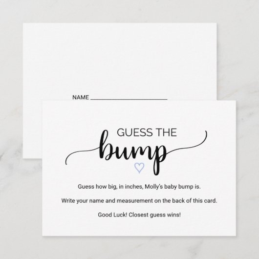 eenvoudige kalligrafie | Blue Guess de Bump Game K Kaart (Voorkant / Achterkant)