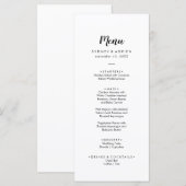 Eenvoudige kalligrafie bruiloft diner menu (Voorkant / Achterkant)