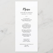 Eenvoudige kalligrafie bruiloft diner menu (Voorkant)