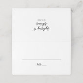 Eenvoudige kalligrafie bruiloft plaatskaartje (Buitenkant ongevouwen)
