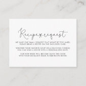 Eenvoudige kalligrafie bruiloft recept verzoek informatiekaartje (Voorkant)