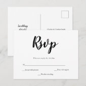 Eenvoudige kalligrafie bruiloft rsvp briefkaarten (Voorkant / Achterkant)