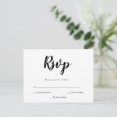 Eenvoudige kalligrafie bruiloft rsvp briefkaarten (Staand voorkant)