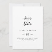 Eenvoudige kalligrafie bruiloft save the date (Voorkant)