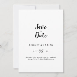 Eenvoudige kalligrafie bruiloft save the date
