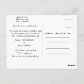 Eenvoudige kalligrafie bruiloft uitgesteld update briefkaart (Achterkant)