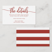 Eenvoudige kalligrafie-bruiloft - Versluitingskaar Informatiekaartje (Voorkant / Achterkant)