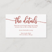 Eenvoudige kalligrafie-bruiloft - Versluitingskaar Informatiekaartje (Voorkant)