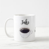 Eenvoudige kalligrafie Couple Coffee Lover Koffiemok (Links)