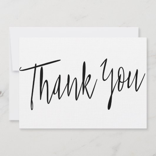Eenvoudige kalligrafie "Dank u" Bedankkaart (Voorkant)