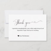 Eenvoudige kalligrafie dank u waarderingskaart kaart (Voorkant)