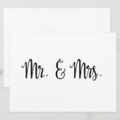 Eenvoudige kalligrafie | Dhr. en Mrs. trouwbord (Voorkant / Achterkant)