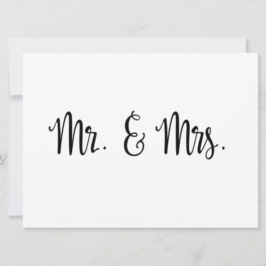 Eenvoudige kalligrafie | Dhr. en Mrs. trouwbord (Voorkant)
