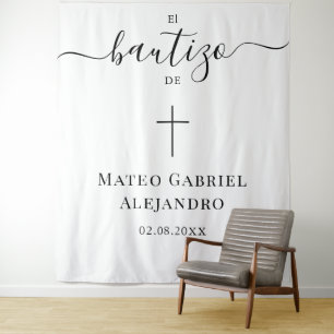 Eenvoudige kalligrafie Doop Spaanse Bautizo Wandkleed