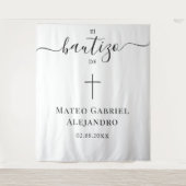Eenvoudige kalligrafie  Doop | Spaanse Bautizo Wandkleed (Voorkant)