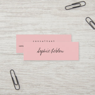Eenvoudige kalligrafie Elegant Blush Consultant Mini Visitekaartje