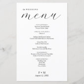 Eenvoudige kalligrafie elegante bruiloft menu (Voorkant)