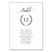 Eenvoudige kalligrafie Elegante Bruiloft Tafel Kaa Kaart (Voorkant)